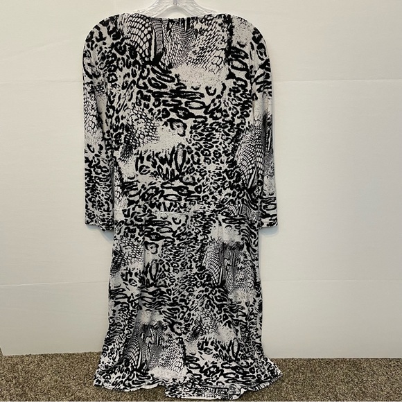 Peter Nygard Animal Print Wrap 3/4 Sleeve Dress Sz 1X - Picture 2 of 7